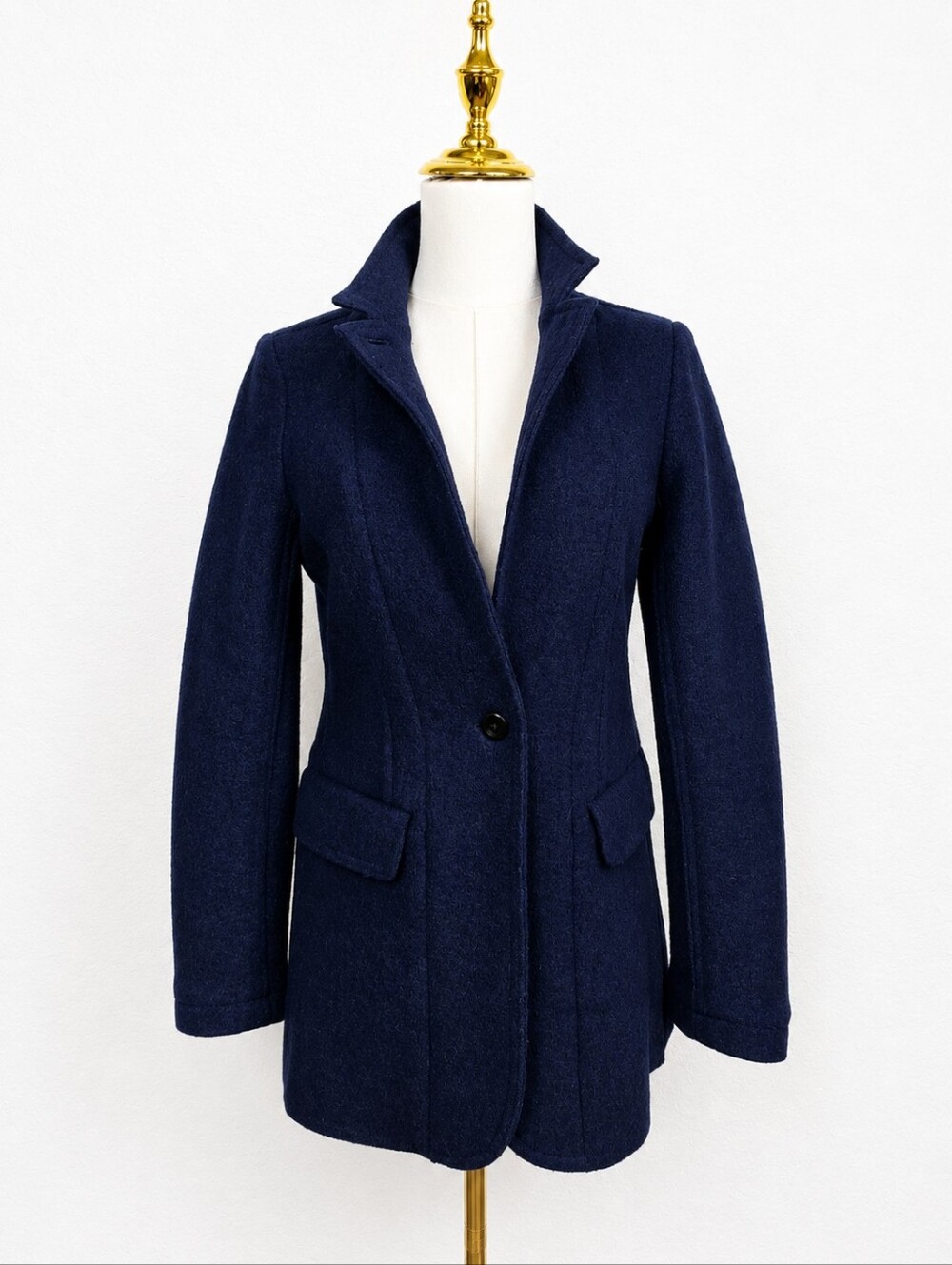 Alex Mill 100% Wool Navy Peacoat Jacket NWOT Funnel Neck Size Small